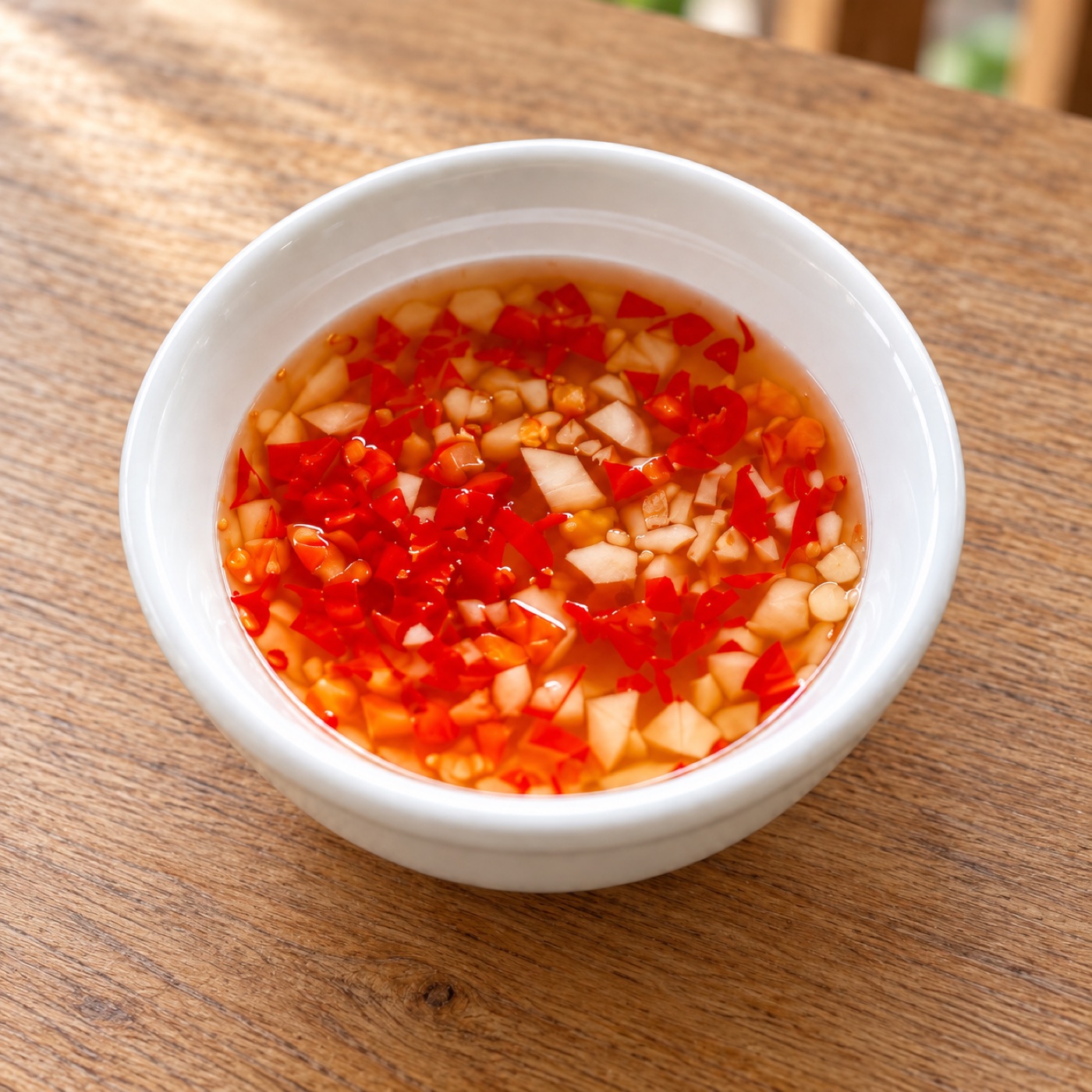 Vietnamese dipping sauce with fresh chilli and garlic